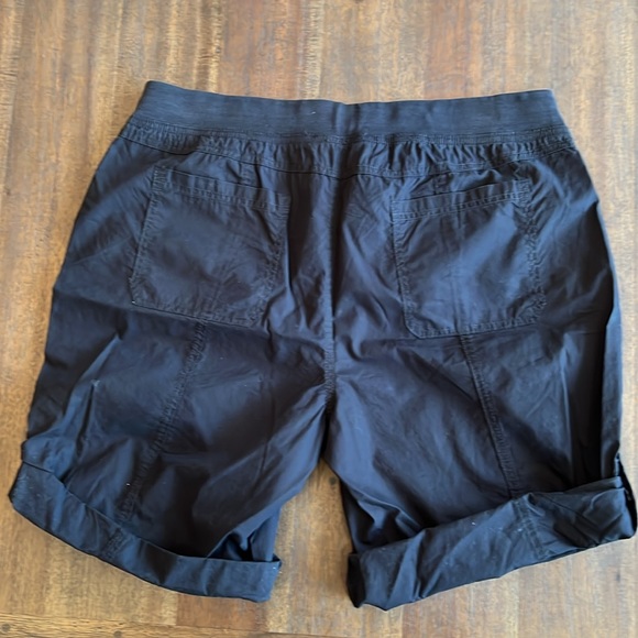 TOMMY HILFIGER Womens Black Drawstring Waist Rolled Cuffs High Waist Shorts L - Picture 7 of 12
